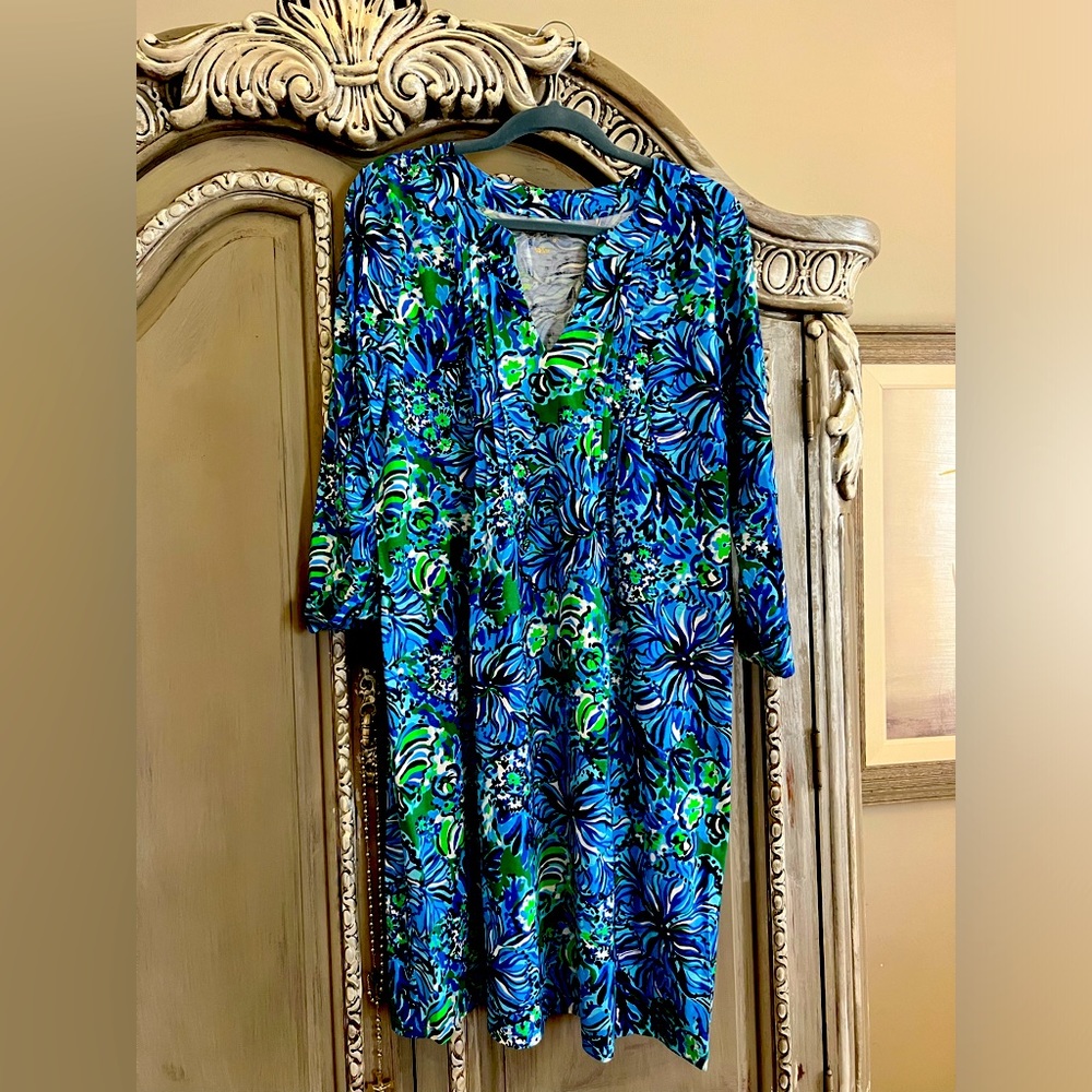 New Lilly Pulitzer dress with tags. Beautiful blues and greens.